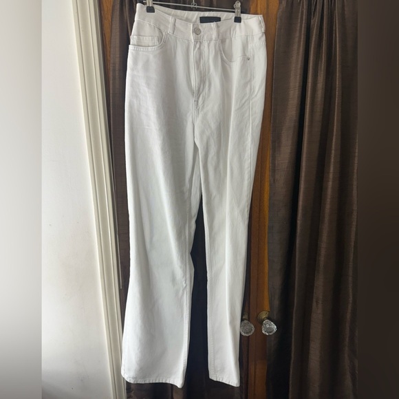 Z1975 HIGH-WAIST STRAIGHT FULL-LENGTH JEANS Sz 6 white - Picture 9 of 9